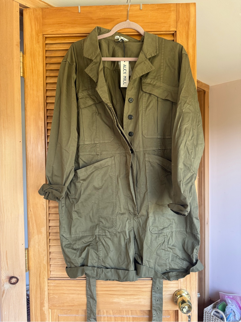 Alex Mill Olive Short Jumpsuit Romper — image 2 of 5